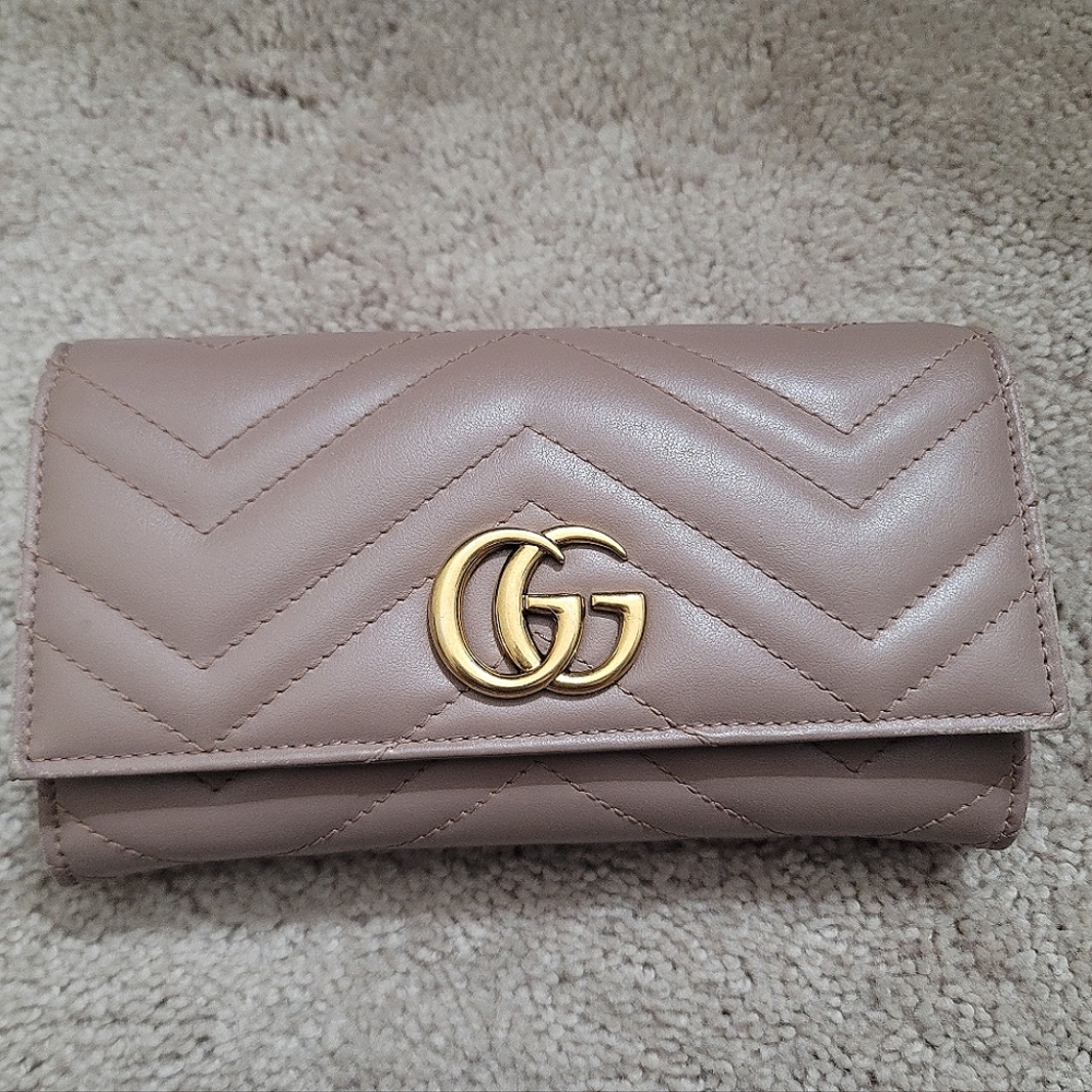 GUCCI Marmont Dusty Pink Leather Wallet